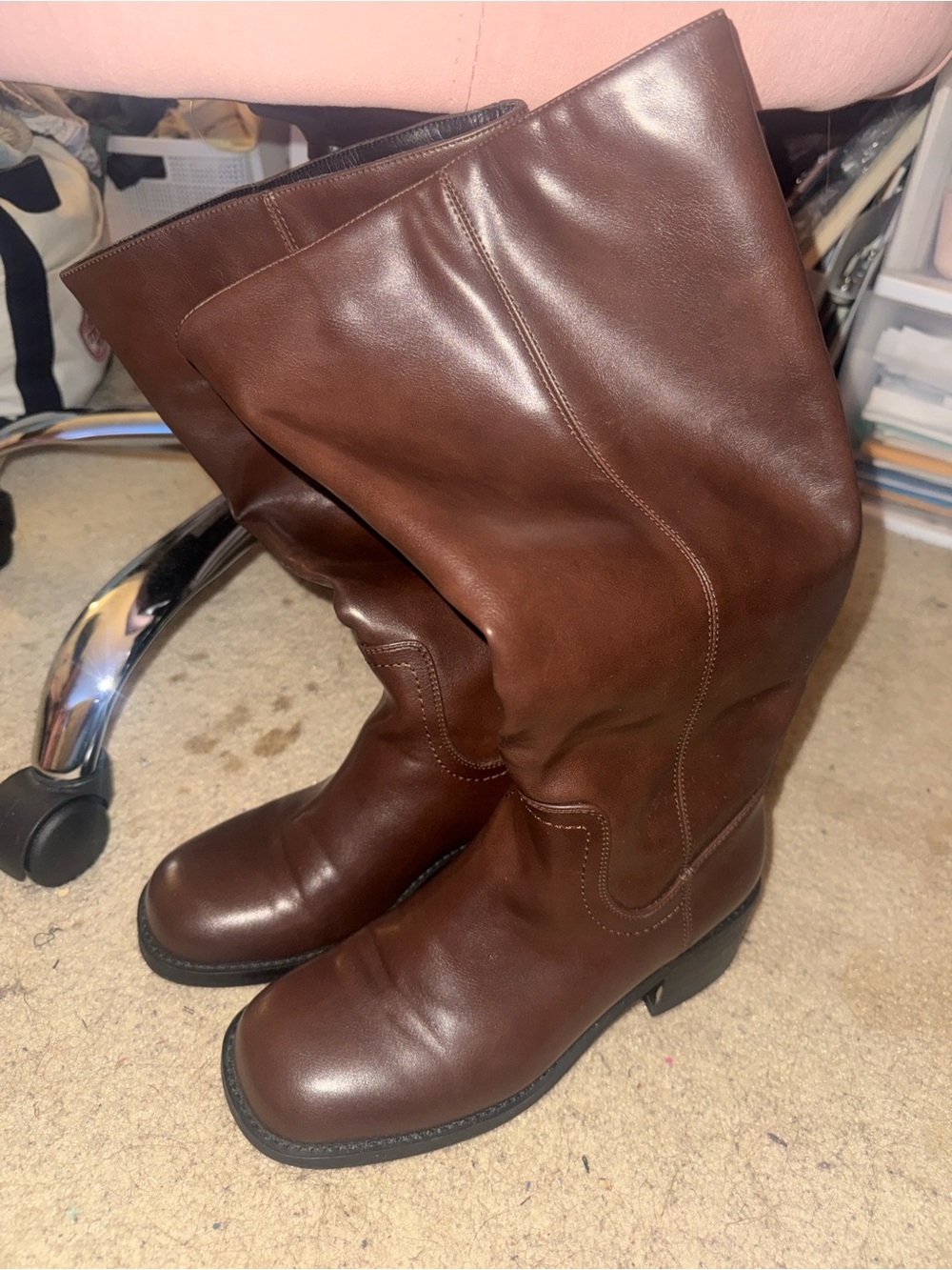 Amazon Women’s Tall Brown Leather Heeled Boots